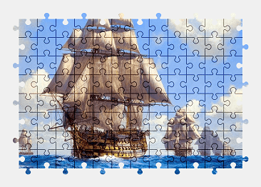 Jigsaw puzzle online ship,painting,vehicle,colorful