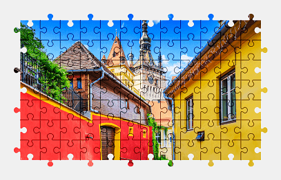 Jigsaw puzzle online tower,building,city,colorful