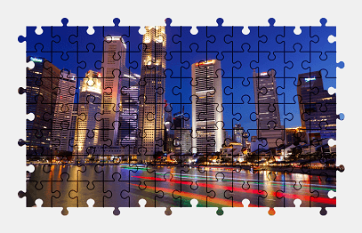 Jigsaw puzzle online singapore,city,building,skyscraper,colorful