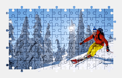 Jigsaw puzzle online snow,sport,colorful,nature,mountains