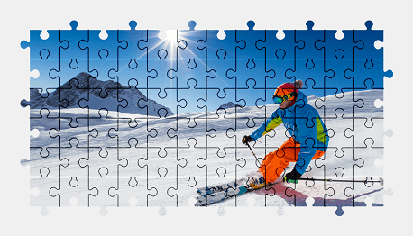 Jigsaw puzzle online sport,snow,colorful,mountains,sun
