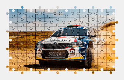 Jigsaw puzzle online skoda,rally,sports-car,car,colorful,race,sport