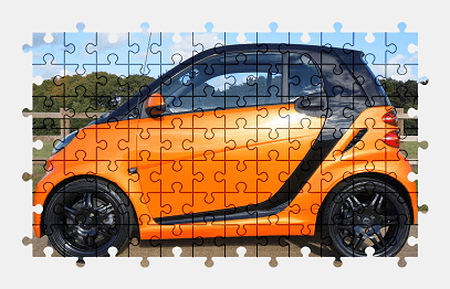 Jigsaw puzzle online orange,smart,car,vehicle