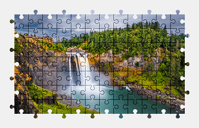 Jigsaw puzzle online waterfall,usa,nature,colorful,river