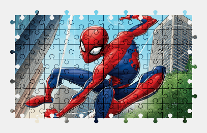 Jigsaw puzzle online spider-man,character,superhero,colorful