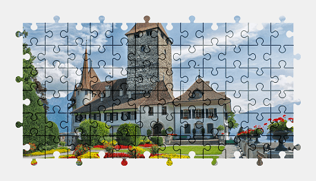 Jigsaw puzzle online castle,switzerland,building,architecture,colorful