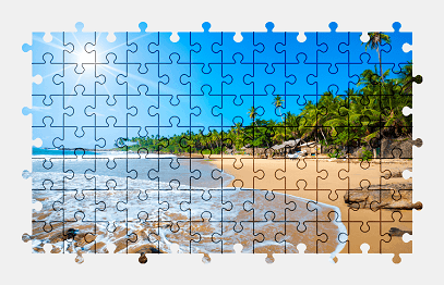 Jigsaw puzzle online island,beach,colorful,nature,palm-tree,tropical