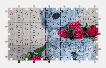 Jigsaw puzzle online teddy,bear,toy,rose,flower