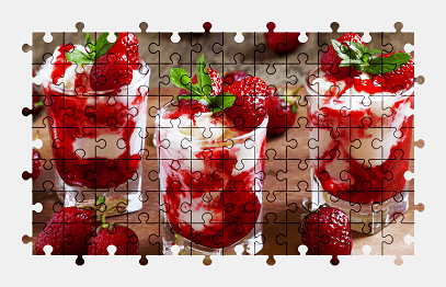 Jigsaw puzzle online ice-cream,strawberry,dessert,food,fruit,colorful