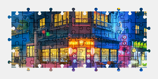 Jigsaw puzzle online street,colorful,light,night-city,night