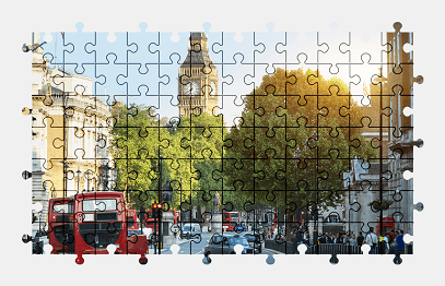 Jigsaw puzzle online street,london,city,england,bus,vehicle,colorful