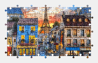 Jigsaw puzzle online street,paris,eiffel-tower,architecture,building,france