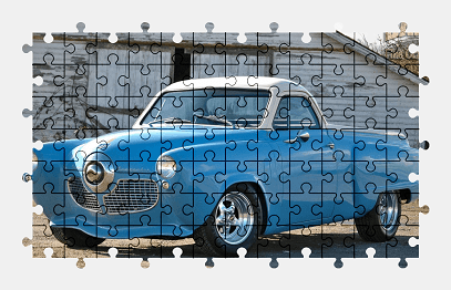 Jigsaw puzzle online blue,car,pickup,vehicle,colorful
