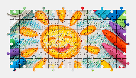 Jigsaw puzzle online sun,painting,colorful,art