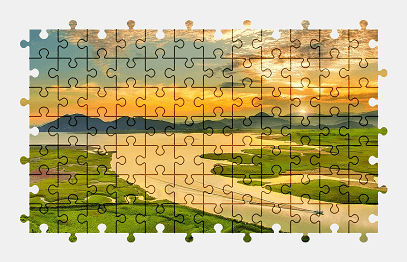Jigsaw puzzle online south-korea,sunset,landscape,mountains,colorful