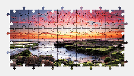 Jigsaw puzzle online sunset,seascape,nature,landscape,colorful