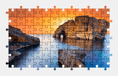 Jigsaw puzzle online sunset,sea,seascape,nature,colorful