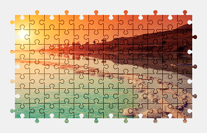 Jigsaw puzzle online sea,lake,water,sunset,landscape,nature,asia,colorful