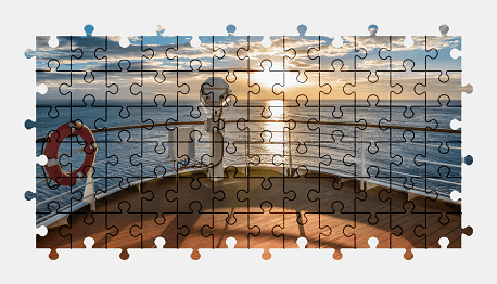 Jigsaw puzzle online sunset,ocean,seascape,colorful,nature,ship