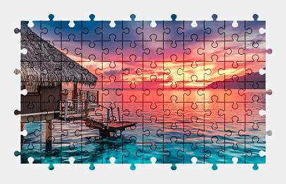 Jigsaw puzzle online sunset,island,colorful,seascape,nature