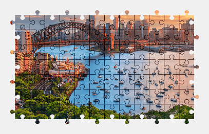 Jigsaw puzzle online sydney,australia,city,bridge,skyscraper,building,colorful
