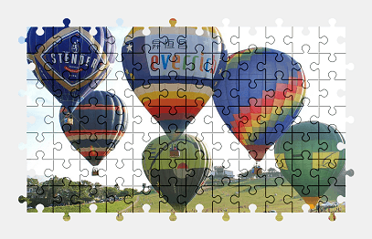 Jigsaw puzzle online hot-air-balloon,sky,colorful,aircraft,vehicle
