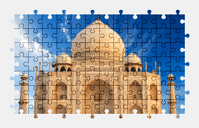 Jigsaw puzzle online taj-mahal,building,india,architecture,colorful