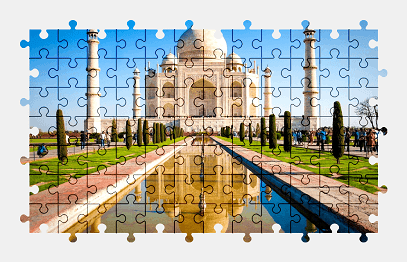 Jigsaw puzzle online taj-mahal,building,india,colorful,architecture