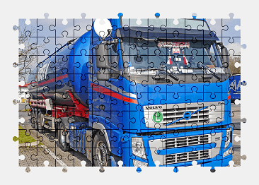 Jigsaw puzzle online blue,truck,volvo,vehicle,colorful