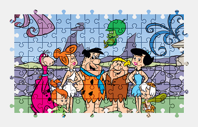 Jigsaw puzzle online the-flintstones,cartoon,character,colorful