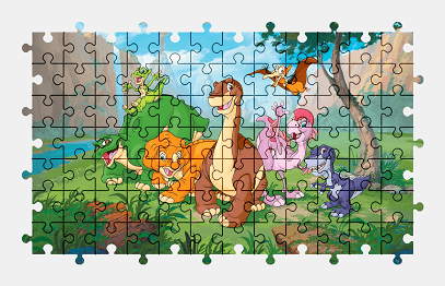 Jigsaw puzzle online the-land-before-time,cartoon,colorful,dinosaur,character