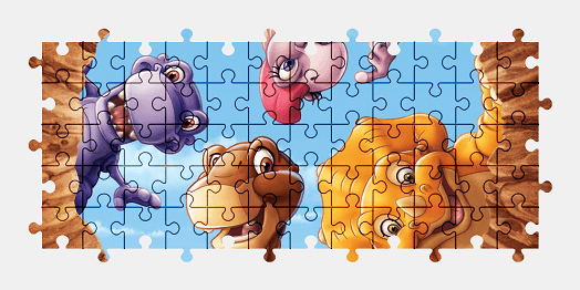 Jigsaw puzzle online the-land-before-time,cartoon,dinosaur,colorful,character