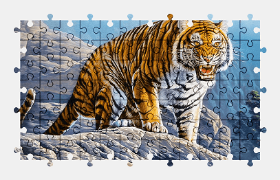 Jigsaw puzzle online tiger,animal,painting,colorful