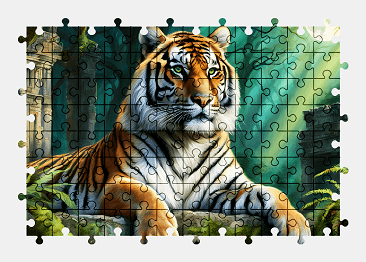 Jigsaw puzzle online tiger,painting,animal,nature,colorful