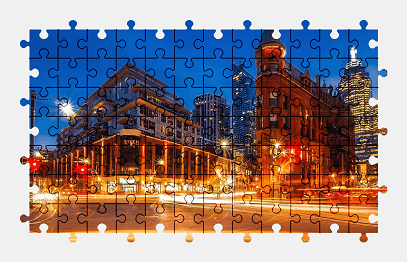 Jigsaw puzzle online toronto,building,canada,night-city,night,city,street