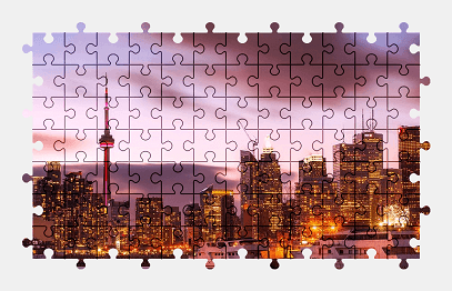 Jigsaw puzzle online toronto,city,night-city,canada,tower,building