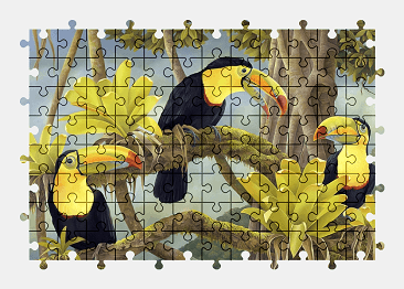 Jigsaw puzzle online toucan,painting,bird,animal,colorful