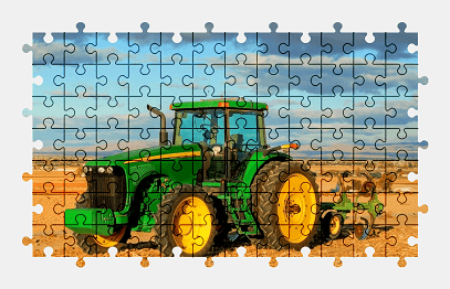 Jigsaw puzzle online john-deere,tractor,vehicle,colorful