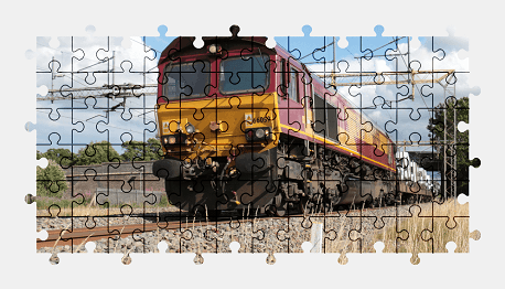 Jigsaw puzzle online train,vehicle,railway,colorful