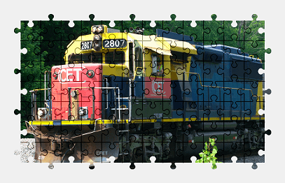 Jigsaw puzzle online locomotive,train,vehicle,colorful