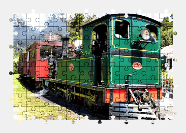 Jigsaw puzzle online locomotive,train,vehicle,station,new-zealand,colorful