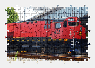 Jigsaw puzzle online red,locomotive,vehicle,train,colorful