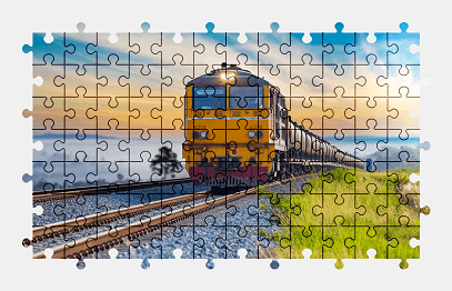 Jigsaw puzzle online train,vehicle,colorful,landscape