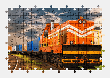 Jigsaw puzzle online train,vehicle,colorful,railway
