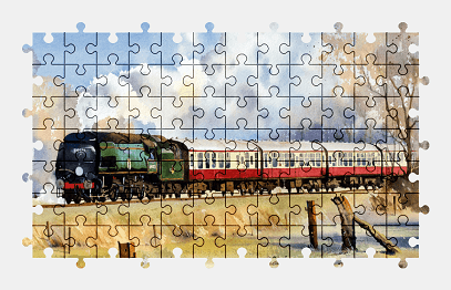 Jigsaw puzzle online train,painting,vehicle,colorful