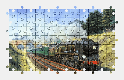 Jigsaw puzzle online train,painting,colorful,vehicle,art