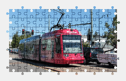 Jigsaw puzzle online tram,vehicle,colorful