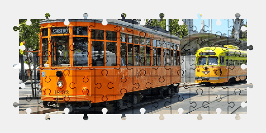 Jigsaw puzzle online tram,san-francisco,california,vehicle,colorful,usa
