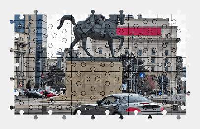 Jigsaw puzzle online bmw,car,statue,monument,romania,city