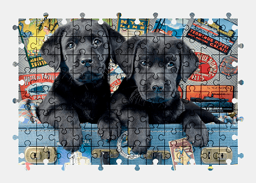 Jigsaw puzzle online travel,labrador,puppy,dog,animal,colorful